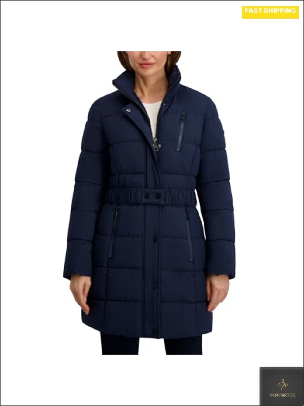 Women's Heavyweight Stretch Puffer Jacket, Water & Wind Resistant, Removable